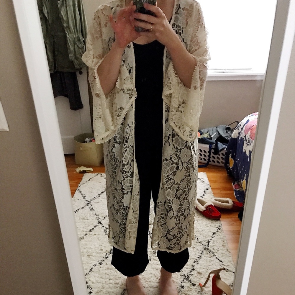 Ark & Co Bohemian Crochet Duster